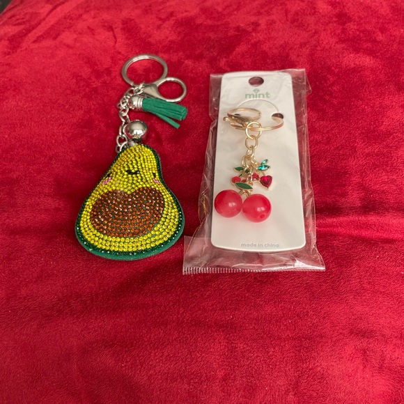 Accessories - Mint Cherry Keychain/ Bag Charm & Colorful Avocado NEW